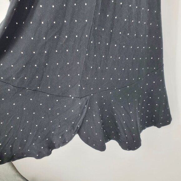 Loft Ann Taylor Black and White Polka Dot V Neck Knee Length Dress 6 - Picture 6 of 9